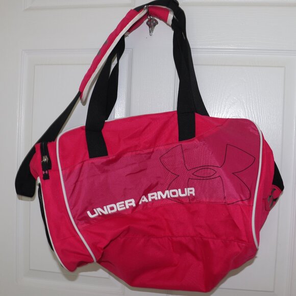Under Armour Duffle Bag Pink Protect This House Gym Bag Travel Tote. Doesn't loo - Picture 1 of 9